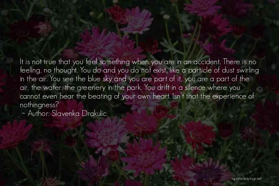 Slavenka Drakulic Quotes: It Is Not True That You Feel Something When You Are In An Accident. There Is No Feeling, No Thought.