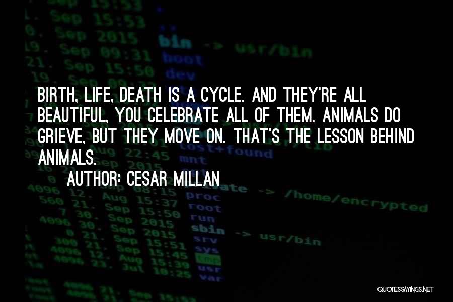 Cesar Millan Quotes: Birth, Life, Death Is A Cycle. And They're All Beautiful, You Celebrate All Of Them. Animals Do Grieve, But They