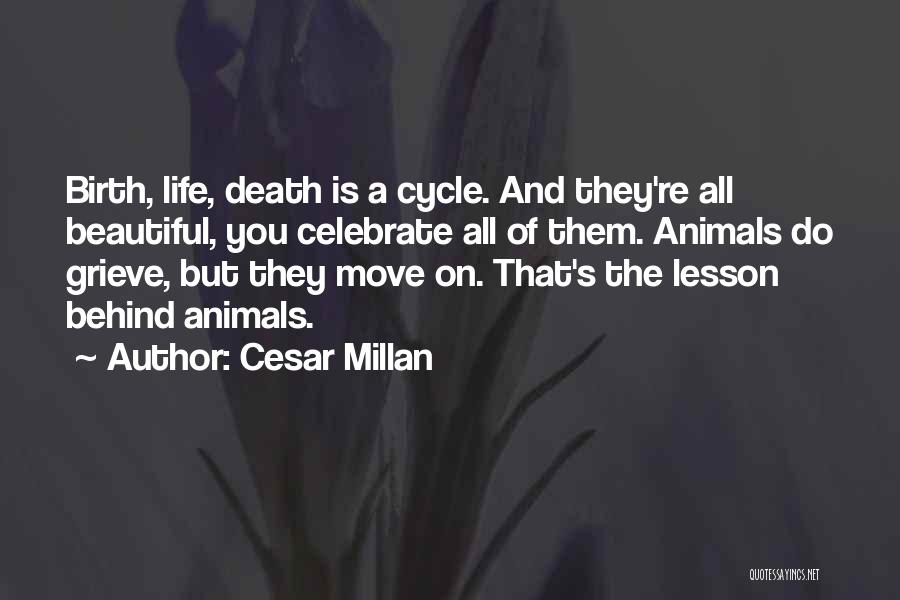 Cesar Millan Quotes: Birth, Life, Death Is A Cycle. And They're All Beautiful, You Celebrate All Of Them. Animals Do Grieve, But They