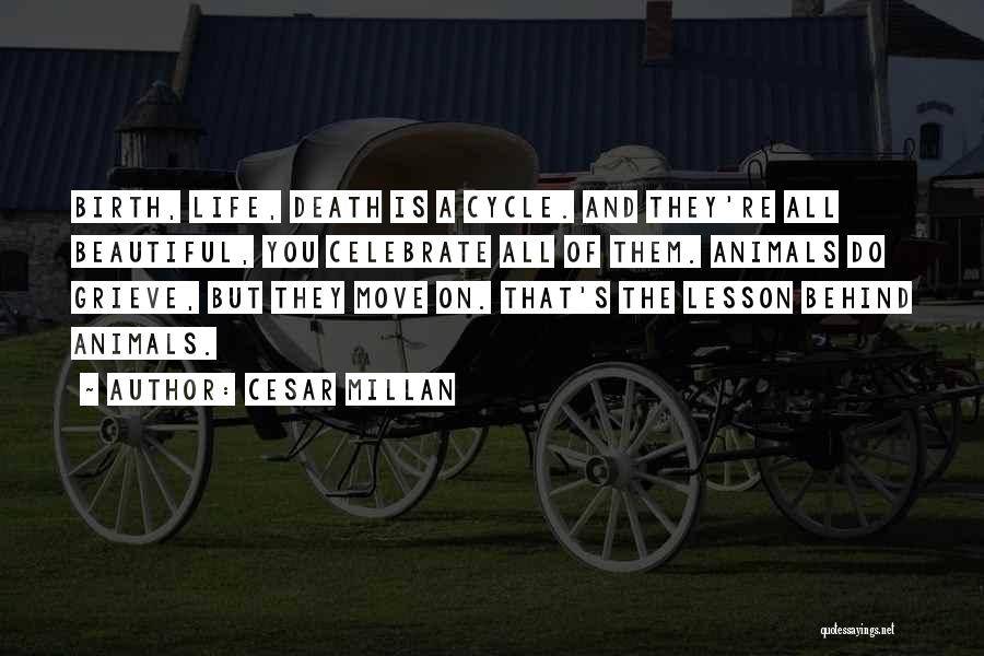 Cesar Millan Quotes: Birth, Life, Death Is A Cycle. And They're All Beautiful, You Celebrate All Of Them. Animals Do Grieve, But They