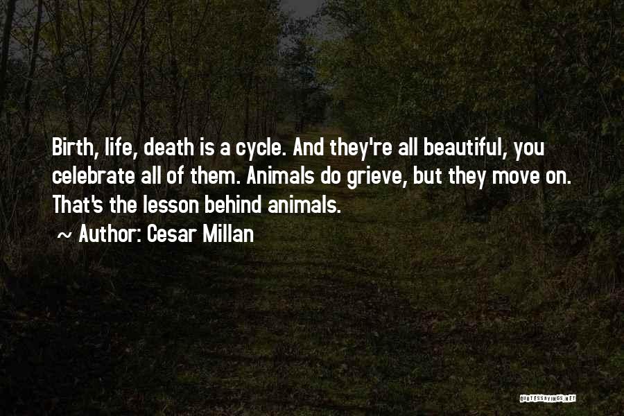 Cesar Millan Quotes: Birth, Life, Death Is A Cycle. And They're All Beautiful, You Celebrate All Of Them. Animals Do Grieve, But They