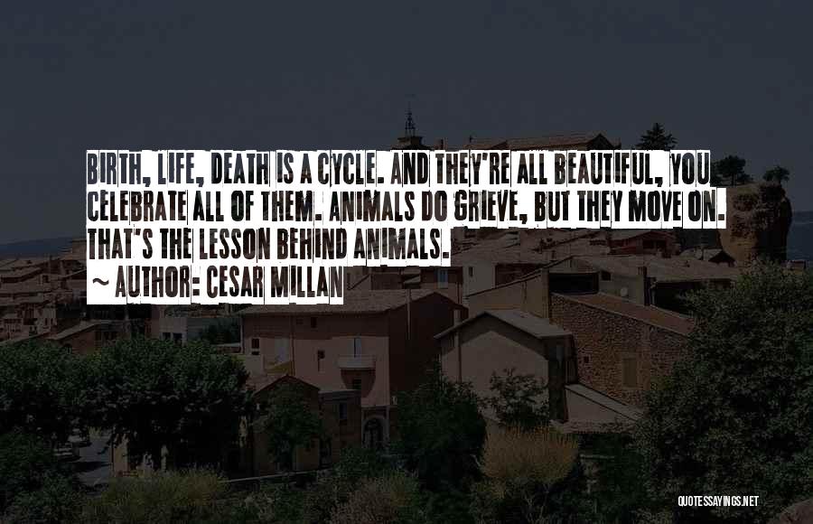 Cesar Millan Quotes: Birth, Life, Death Is A Cycle. And They're All Beautiful, You Celebrate All Of Them. Animals Do Grieve, But They