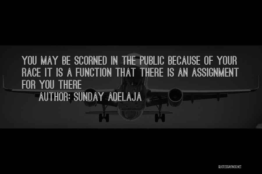Sunday Adelaja Quotes: You May Be Scorned In The Public Because Of Your Race It Is A Function That There Is An Assignment