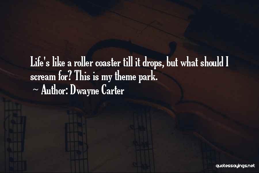 Dwayne Carter Quotes: Life's Like A Roller Coaster Till It Drops, But What Should I Scream For? This Is My Theme Park.