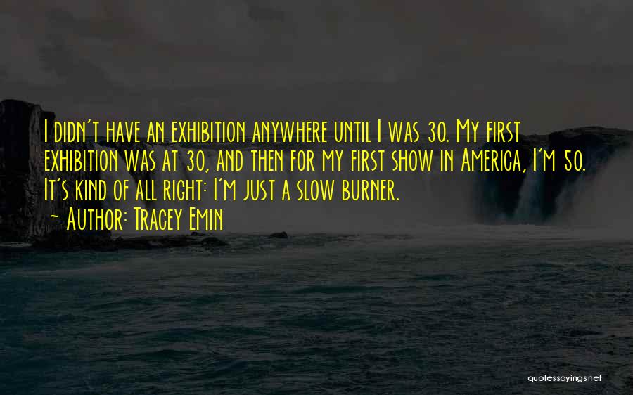 Tracey Emin Quotes: I Didn't Have An Exhibition Anywhere Until I Was 30. My First Exhibition Was At 30, And Then For My