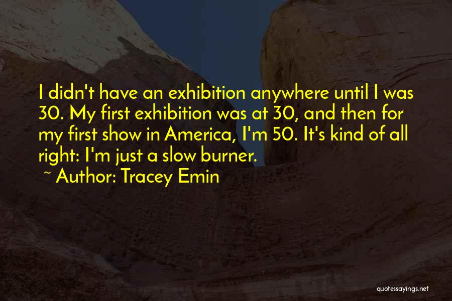 Tracey Emin Quotes: I Didn't Have An Exhibition Anywhere Until I Was 30. My First Exhibition Was At 30, And Then For My