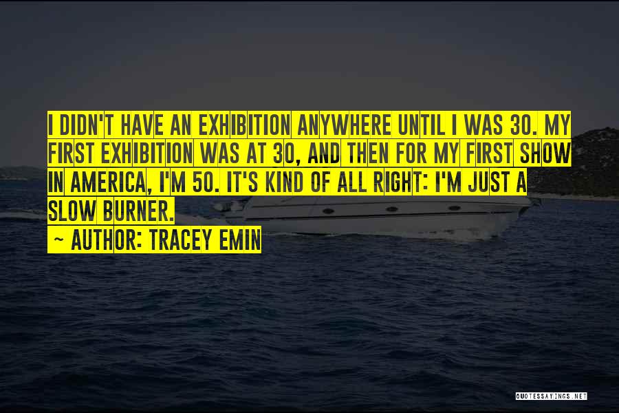 Tracey Emin Quotes: I Didn't Have An Exhibition Anywhere Until I Was 30. My First Exhibition Was At 30, And Then For My