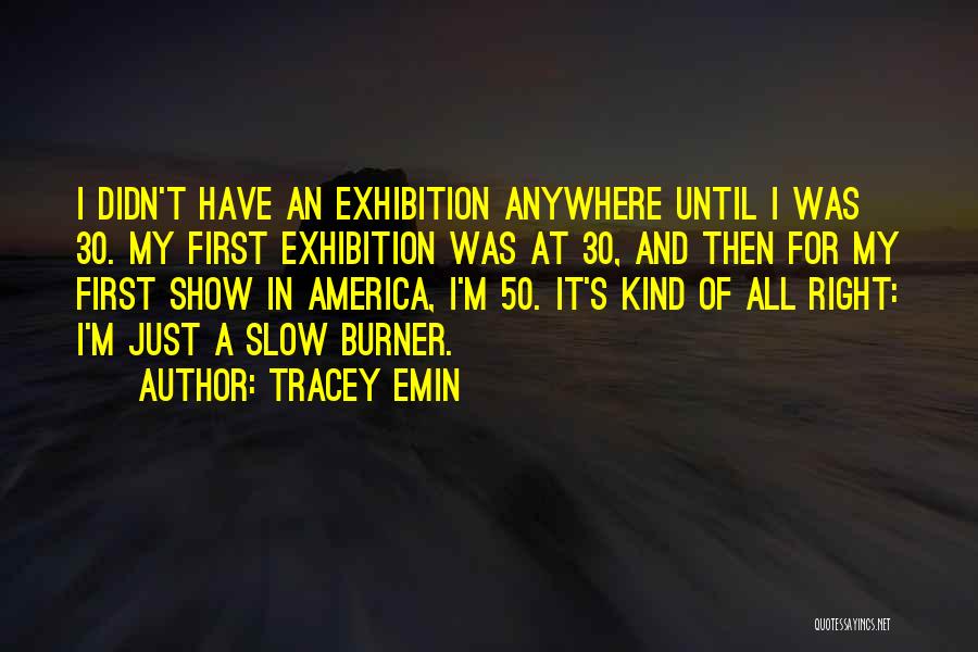 Tracey Emin Quotes: I Didn't Have An Exhibition Anywhere Until I Was 30. My First Exhibition Was At 30, And Then For My