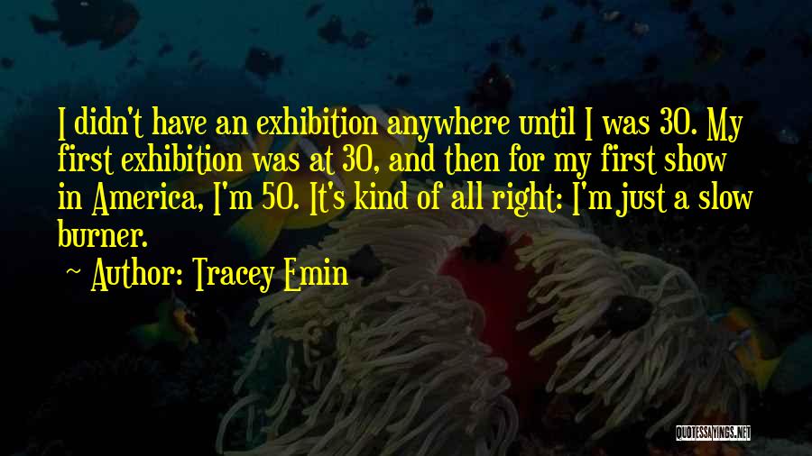 Tracey Emin Quotes: I Didn't Have An Exhibition Anywhere Until I Was 30. My First Exhibition Was At 30, And Then For My