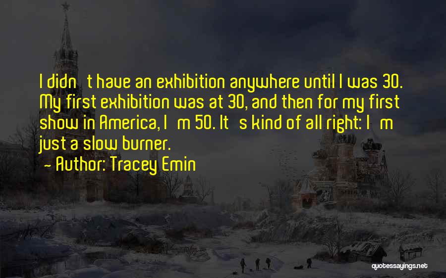 Tracey Emin Quotes: I Didn't Have An Exhibition Anywhere Until I Was 30. My First Exhibition Was At 30, And Then For My