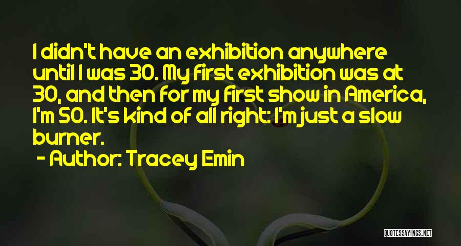 Tracey Emin Quotes: I Didn't Have An Exhibition Anywhere Until I Was 30. My First Exhibition Was At 30, And Then For My