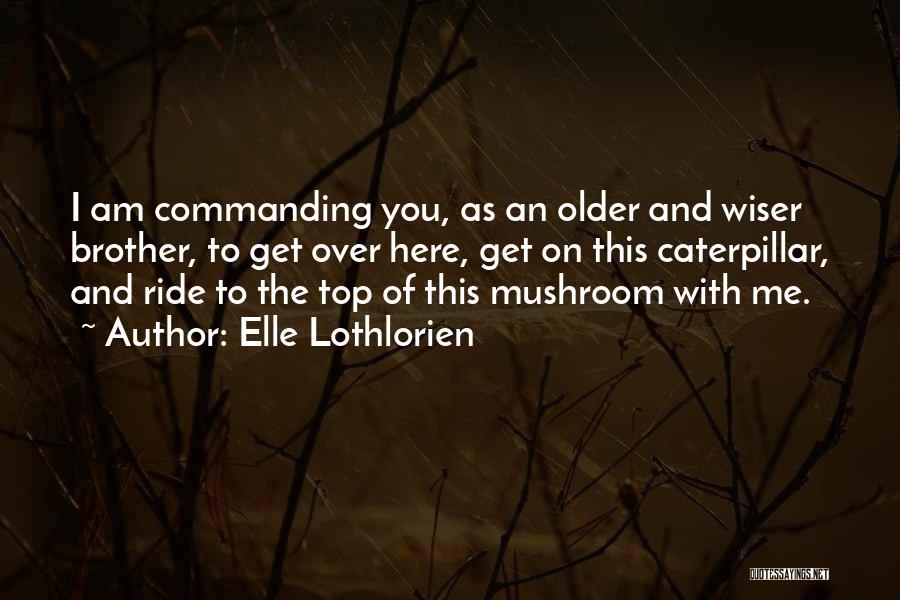 Elle Lothlorien Quotes: I Am Commanding You, As An Older And Wiser Brother, To Get Over Here, Get On This Caterpillar, And Ride