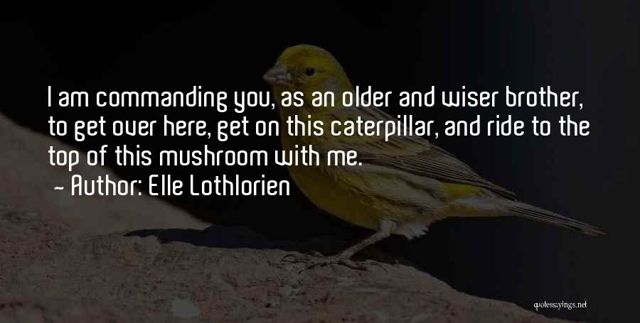 Elle Lothlorien Quotes: I Am Commanding You, As An Older And Wiser Brother, To Get Over Here, Get On This Caterpillar, And Ride