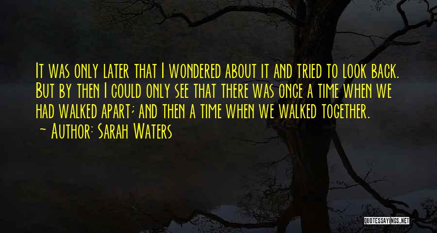 Sarah Waters Quotes: It Was Only Later That I Wondered About It And Tried To Look Back. But By Then I Could Only