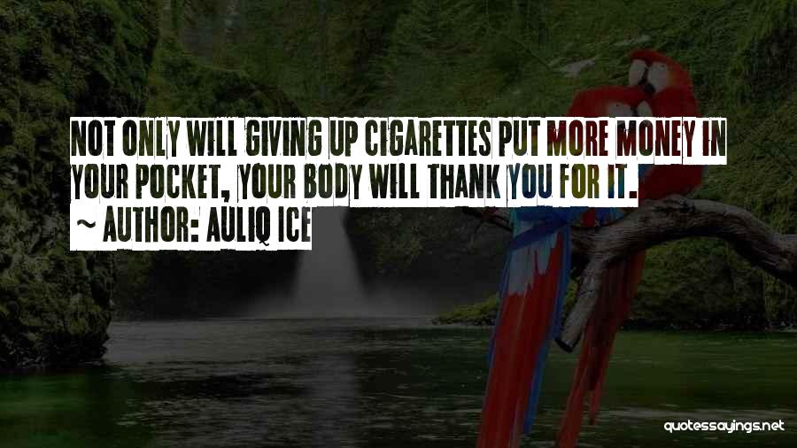 Auliq Ice Quotes: Not Only Will Giving Up Cigarettes Put More Money In Your Pocket, Your Body Will Thank You For It.