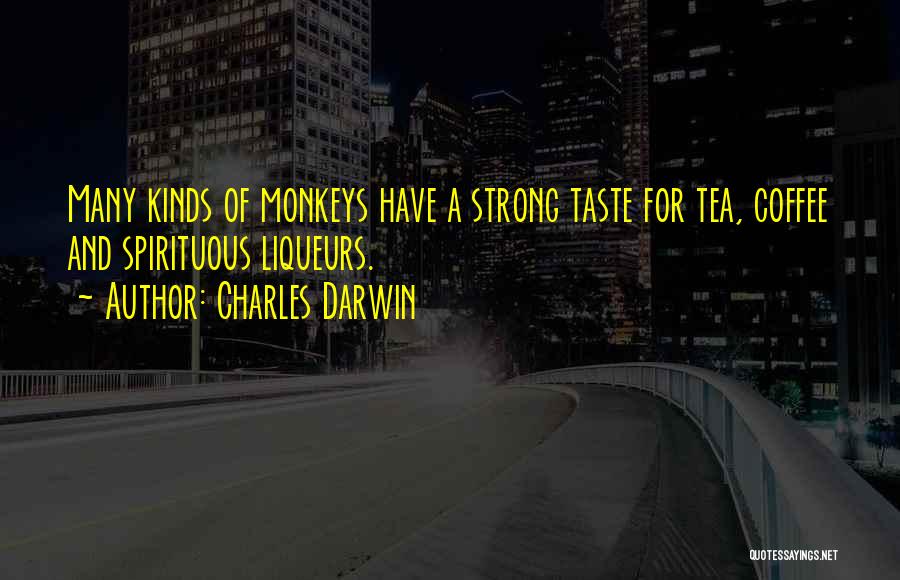 Charles Darwin Quotes: Many Kinds Of Monkeys Have A Strong Taste For Tea, Coffee And Spirituous Liqueurs.