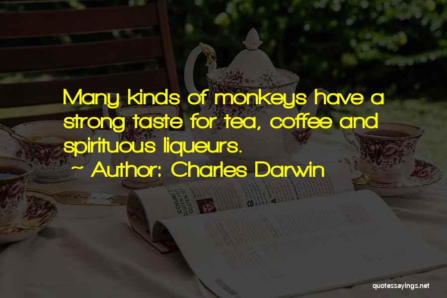 Charles Darwin Quotes: Many Kinds Of Monkeys Have A Strong Taste For Tea, Coffee And Spirituous Liqueurs.