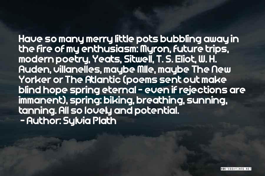 Sylvia Plath Quotes: Have So Many Merry Little Pots Bubbling Away In The Fire Of My Enthusiasm: Myron, Future Trips, Modern Poetry, Yeats,