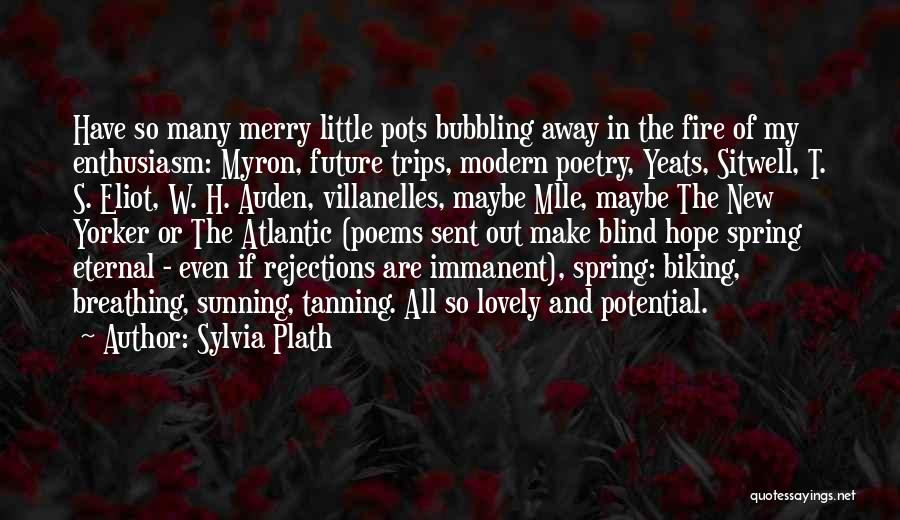 Sylvia Plath Quotes: Have So Many Merry Little Pots Bubbling Away In The Fire Of My Enthusiasm: Myron, Future Trips, Modern Poetry, Yeats,