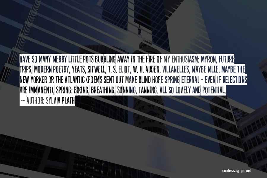 Sylvia Plath Quotes: Have So Many Merry Little Pots Bubbling Away In The Fire Of My Enthusiasm: Myron, Future Trips, Modern Poetry, Yeats,