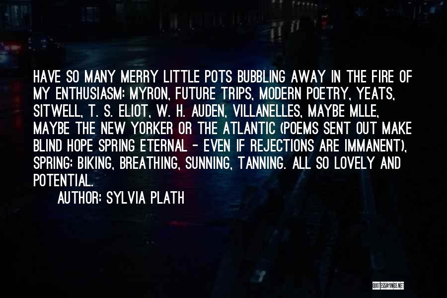 Sylvia Plath Quotes: Have So Many Merry Little Pots Bubbling Away In The Fire Of My Enthusiasm: Myron, Future Trips, Modern Poetry, Yeats,