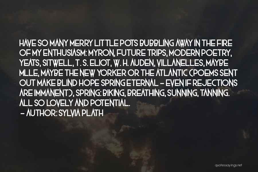 Sylvia Plath Quotes: Have So Many Merry Little Pots Bubbling Away In The Fire Of My Enthusiasm: Myron, Future Trips, Modern Poetry, Yeats,