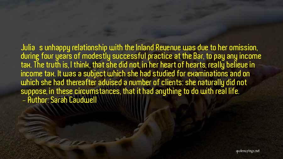 Sarah Caudwell Quotes: Julia's Unhappy Relationship With The Inland Revenue Was Due To Her Omission, During Four Years Of Modestly Successful Practice At