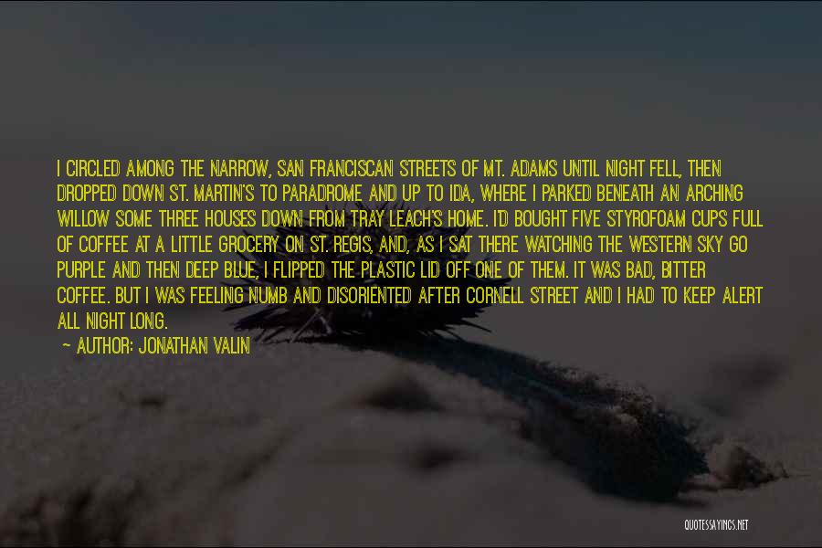 Jonathan Valin Quotes: I Circled Among The Narrow, San Franciscan Streets Of Mt. Adams Until Night Fell, Then Dropped Down St. Martin's To