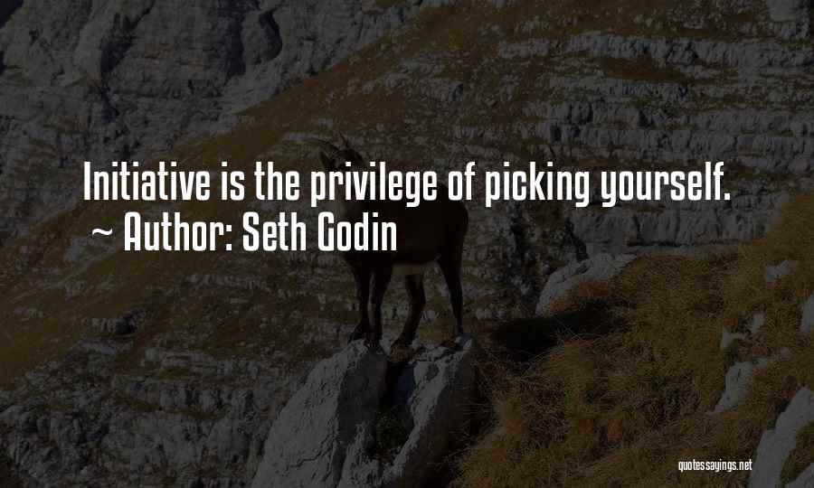 Seth Godin Quotes: Initiative Is The Privilege Of Picking Yourself.