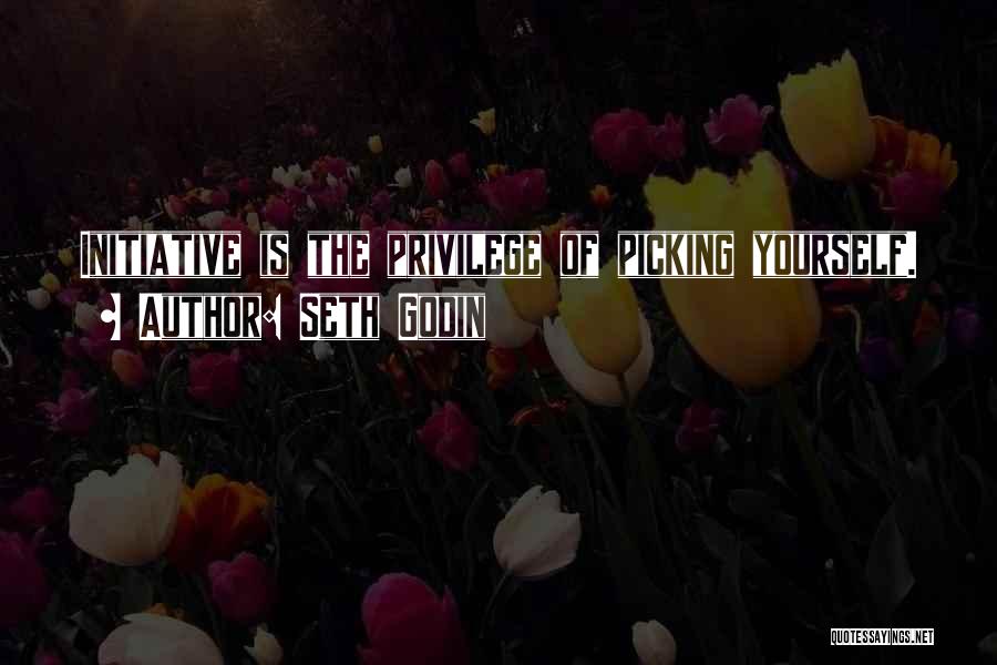 Seth Godin Quotes: Initiative Is The Privilege Of Picking Yourself.