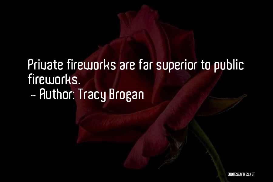 Tracy Brogan Quotes: Private Fireworks Are Far Superior To Public Fireworks.