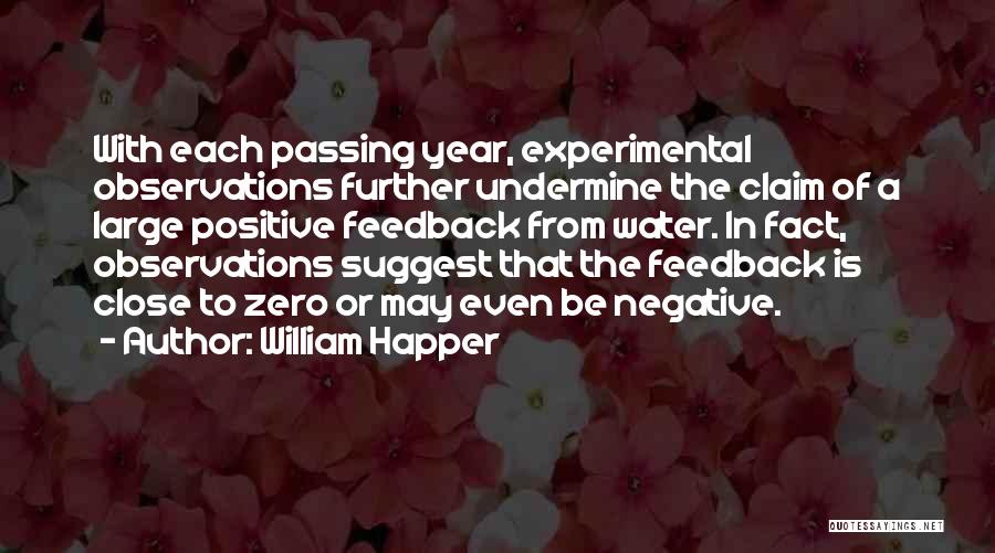 William Happer Quotes: With Each Passing Year, Experimental Observations Further Undermine The Claim Of A Large Positive Feedback From Water. In Fact, Observations