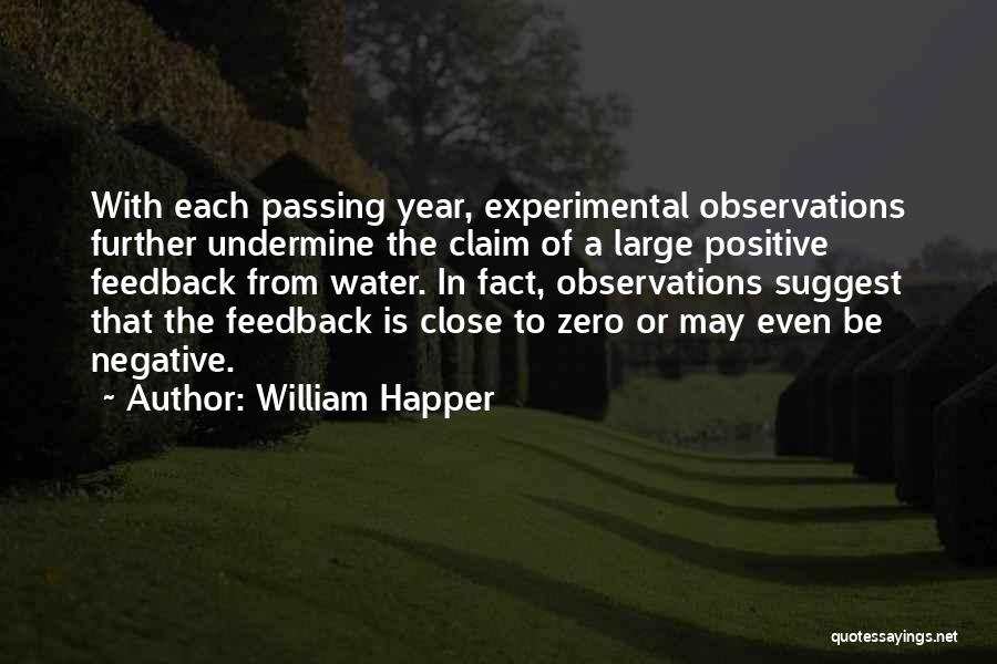 William Happer Quotes: With Each Passing Year, Experimental Observations Further Undermine The Claim Of A Large Positive Feedback From Water. In Fact, Observations