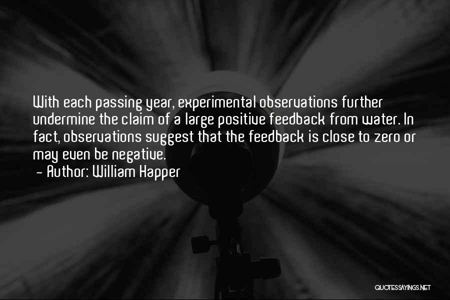 William Happer Quotes: With Each Passing Year, Experimental Observations Further Undermine The Claim Of A Large Positive Feedback From Water. In Fact, Observations