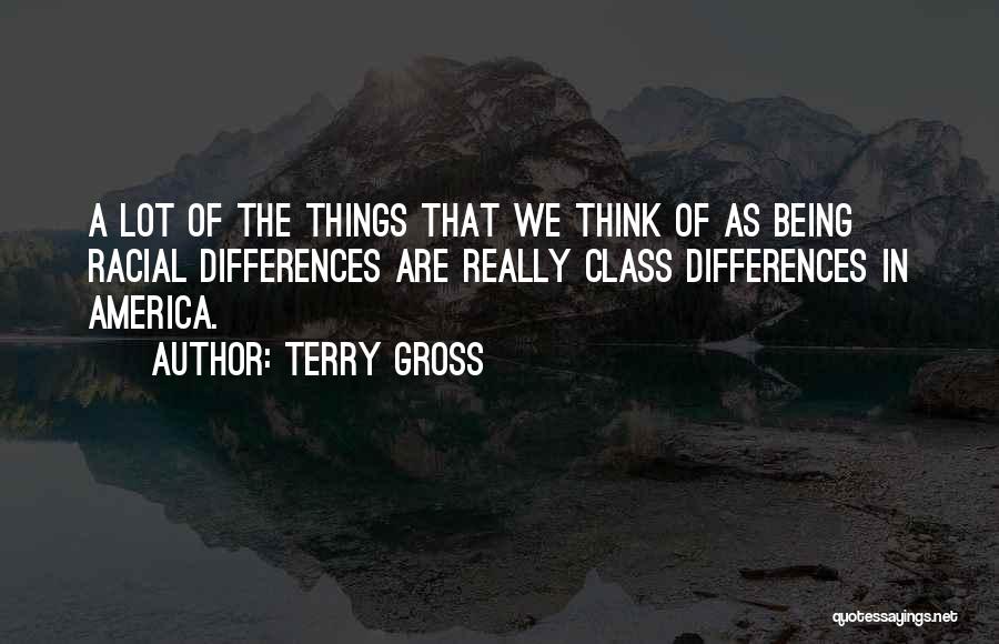 Terry Gross Quotes: A Lot Of The Things That We Think Of As Being Racial Differences Are Really Class Differences In America.