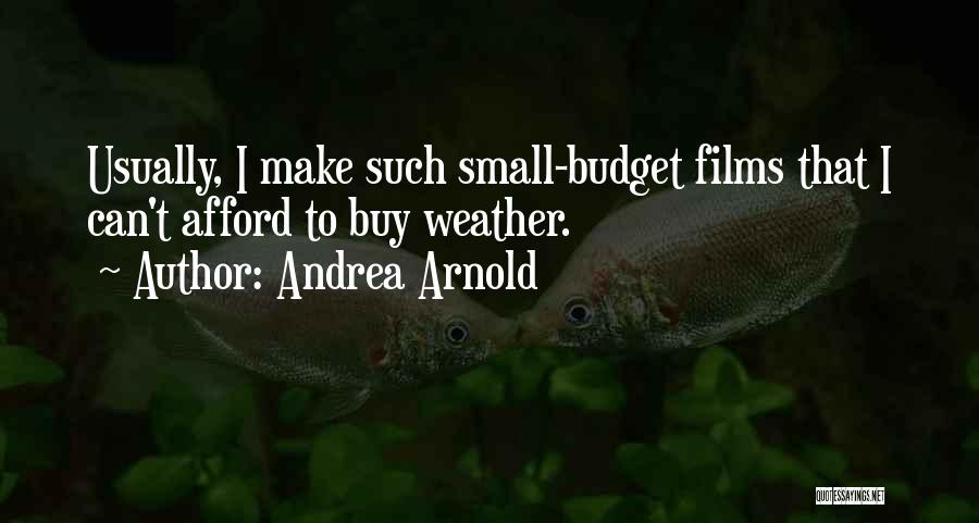 Andrea Arnold Quotes: Usually, I Make Such Small-budget Films That I Can't Afford To Buy Weather.