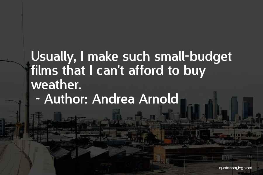 Andrea Arnold Quotes: Usually, I Make Such Small-budget Films That I Can't Afford To Buy Weather.