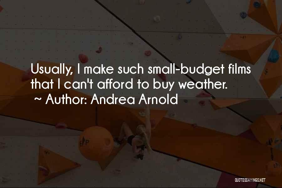 Andrea Arnold Quotes: Usually, I Make Such Small-budget Films That I Can't Afford To Buy Weather.