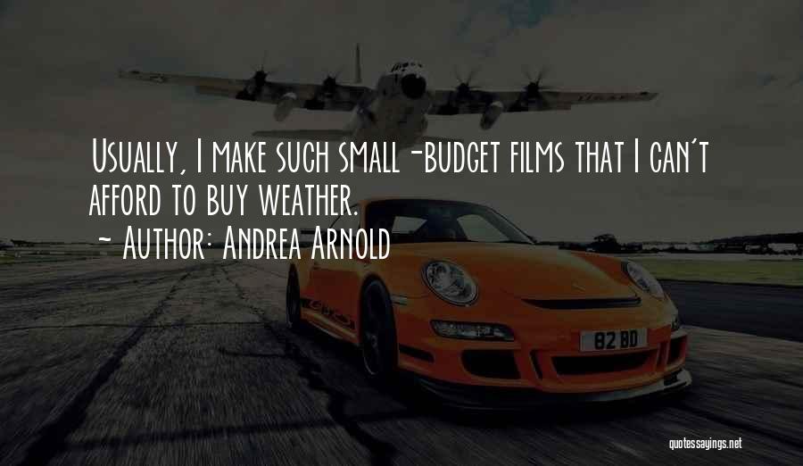 Andrea Arnold Quotes: Usually, I Make Such Small-budget Films That I Can't Afford To Buy Weather.