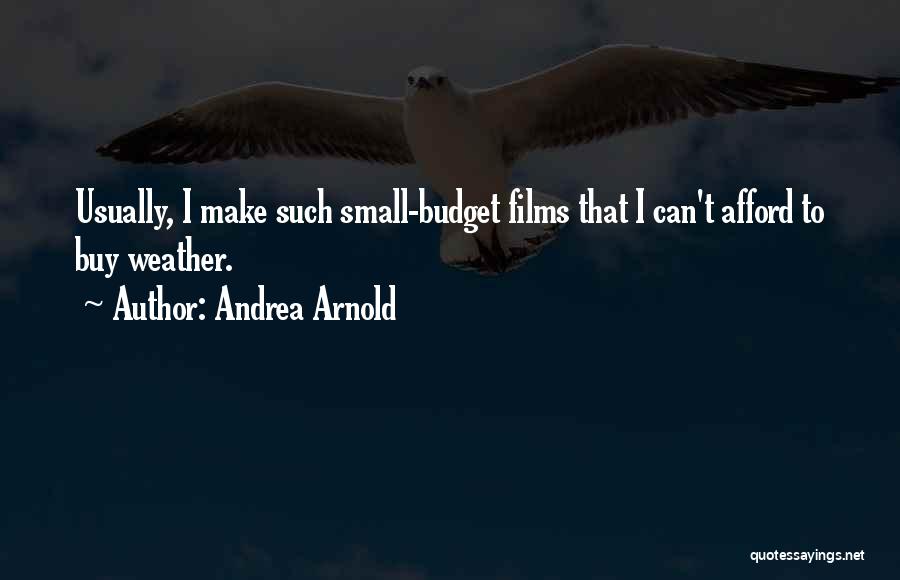 Andrea Arnold Quotes: Usually, I Make Such Small-budget Films That I Can't Afford To Buy Weather.