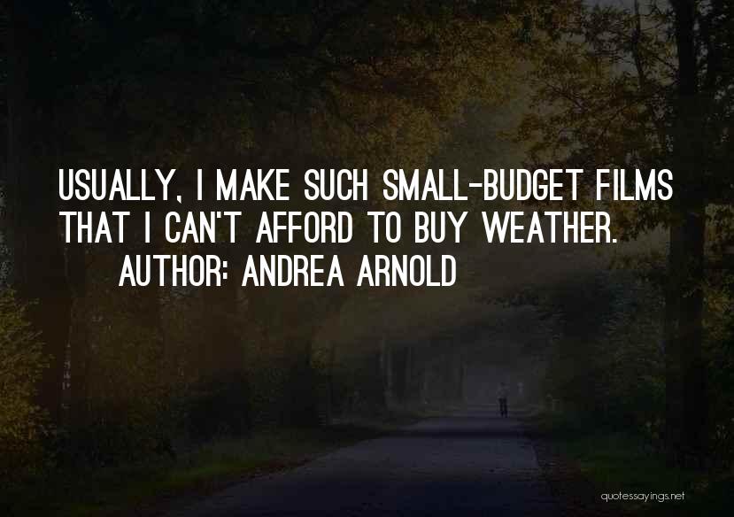 Andrea Arnold Quotes: Usually, I Make Such Small-budget Films That I Can't Afford To Buy Weather.