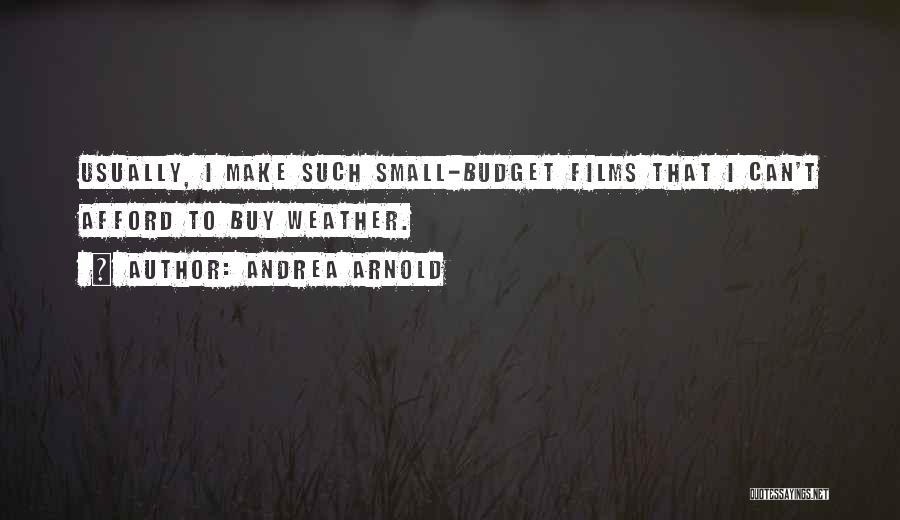 Andrea Arnold Quotes: Usually, I Make Such Small-budget Films That I Can't Afford To Buy Weather.