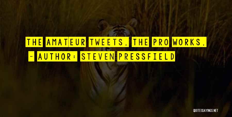 Steven Pressfield Quotes: The Amateur Tweets. The Pro Works.