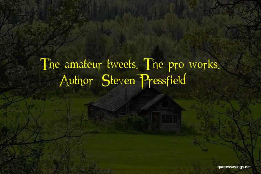 Steven Pressfield Quotes: The Amateur Tweets. The Pro Works.