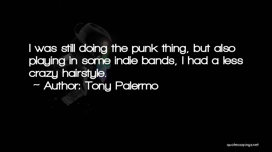 Tony Palermo Quotes: I Was Still Doing The Punk Thing, But Also Playing In Some Indie Bands, I Had A Less Crazy Hairstyle.