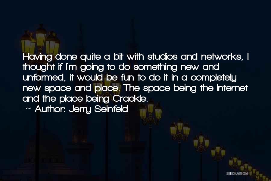 Jerry Seinfeld Quotes: Having Done Quite A Bit With Studios And Networks, I Thought If I'm Going To Do Something New And Unformed,