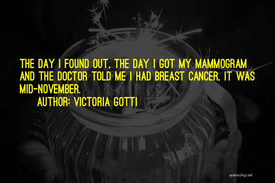 Victoria Gotti Quotes: The Day I Found Out, The Day I Got My Mammogram And The Doctor Told Me I Had Breast Cancer,