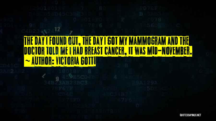 Victoria Gotti Quotes: The Day I Found Out, The Day I Got My Mammogram And The Doctor Told Me I Had Breast Cancer,