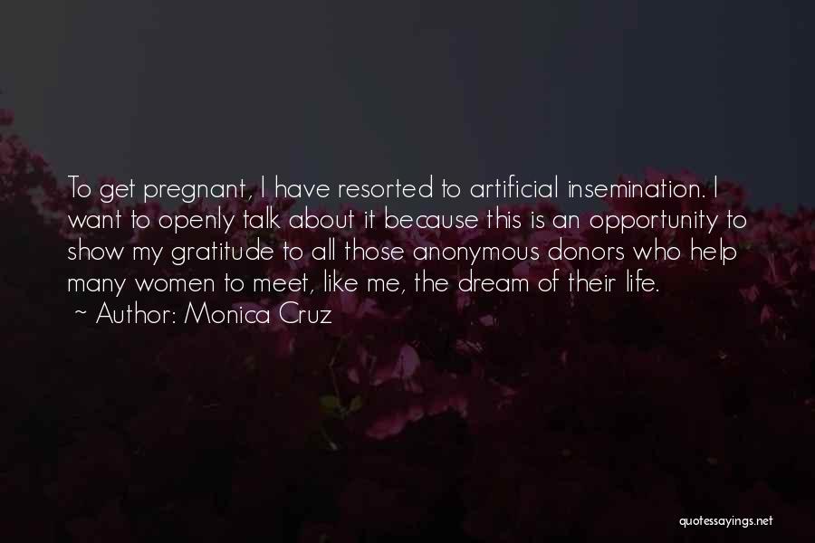Monica Cruz Quotes: To Get Pregnant, I Have Resorted To Artificial Insemination. I Want To Openly Talk About It Because This Is An