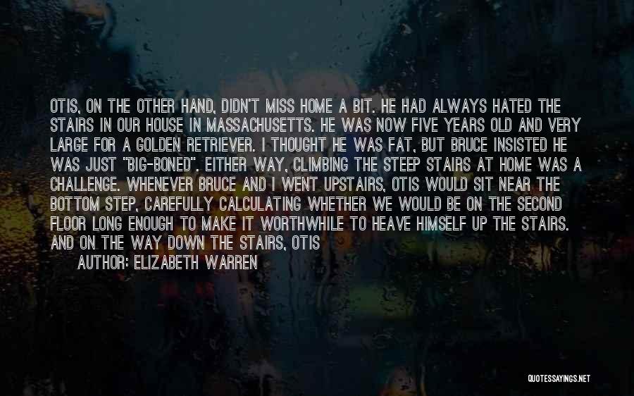 Elizabeth Warren Quotes: Otis, On The Other Hand, Didn't Miss Home A Bit. He Had Always Hated The Stairs In Our House In